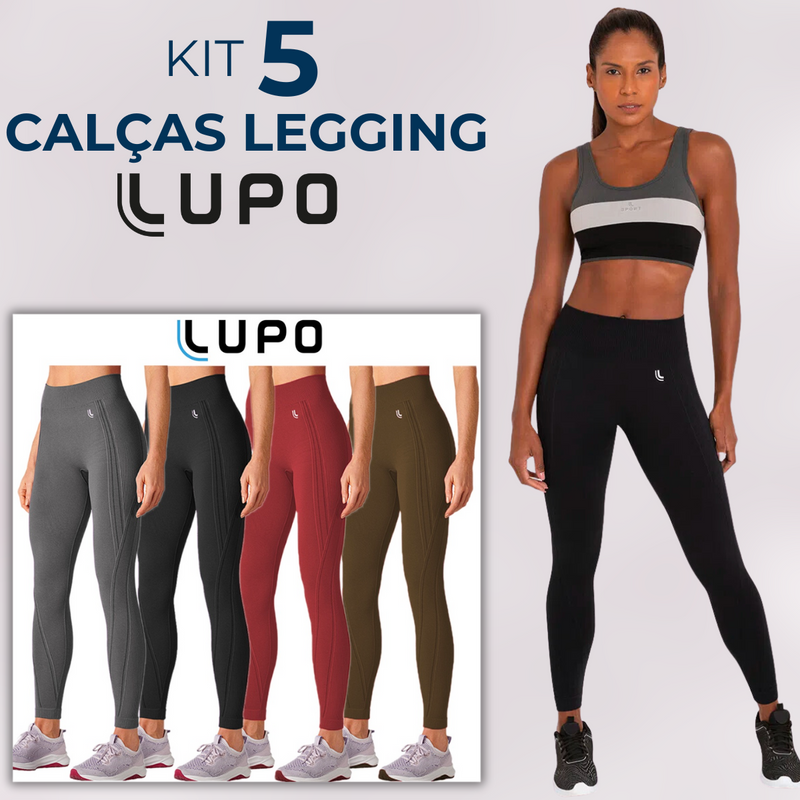 (APENAS HOJE!) Kit 5 Calças legging Lupo + Brinde Topper Lupot - Ultimas Unidades